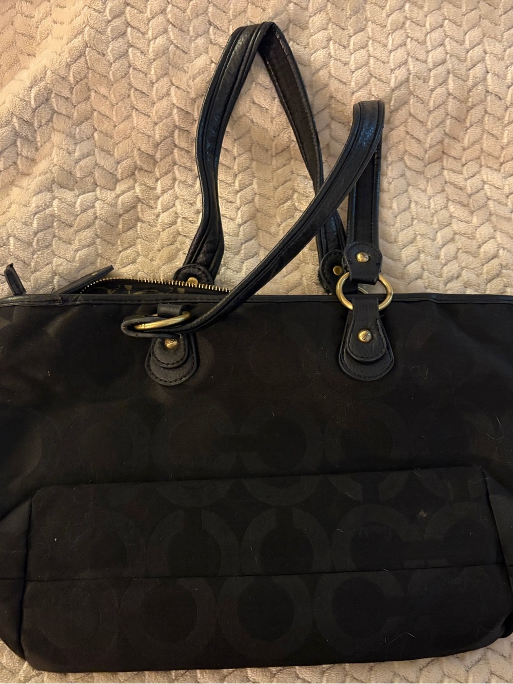 COACH Madison Julianne Op Art Signature Tote (Julianne Satchel) -Black - Picture 3 of 5